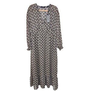 Scotch & Soda Maxi Dress Womens XL Blouson Ruffle Flowy Boho Peasant Cottage